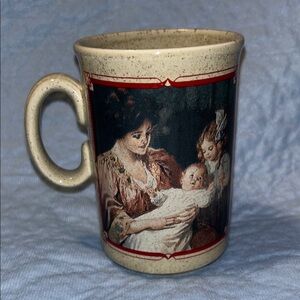Watkins 1914 Almanac Vintage Ceramic Mug with Family Portrait Made in England